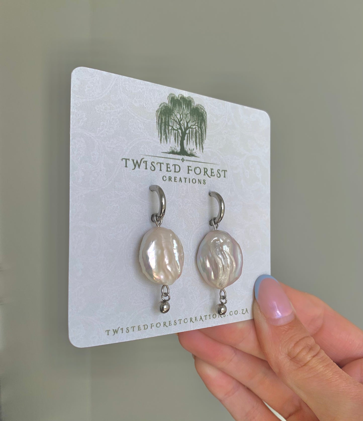 Mermaid Coin Freshwater Pearl Hoops