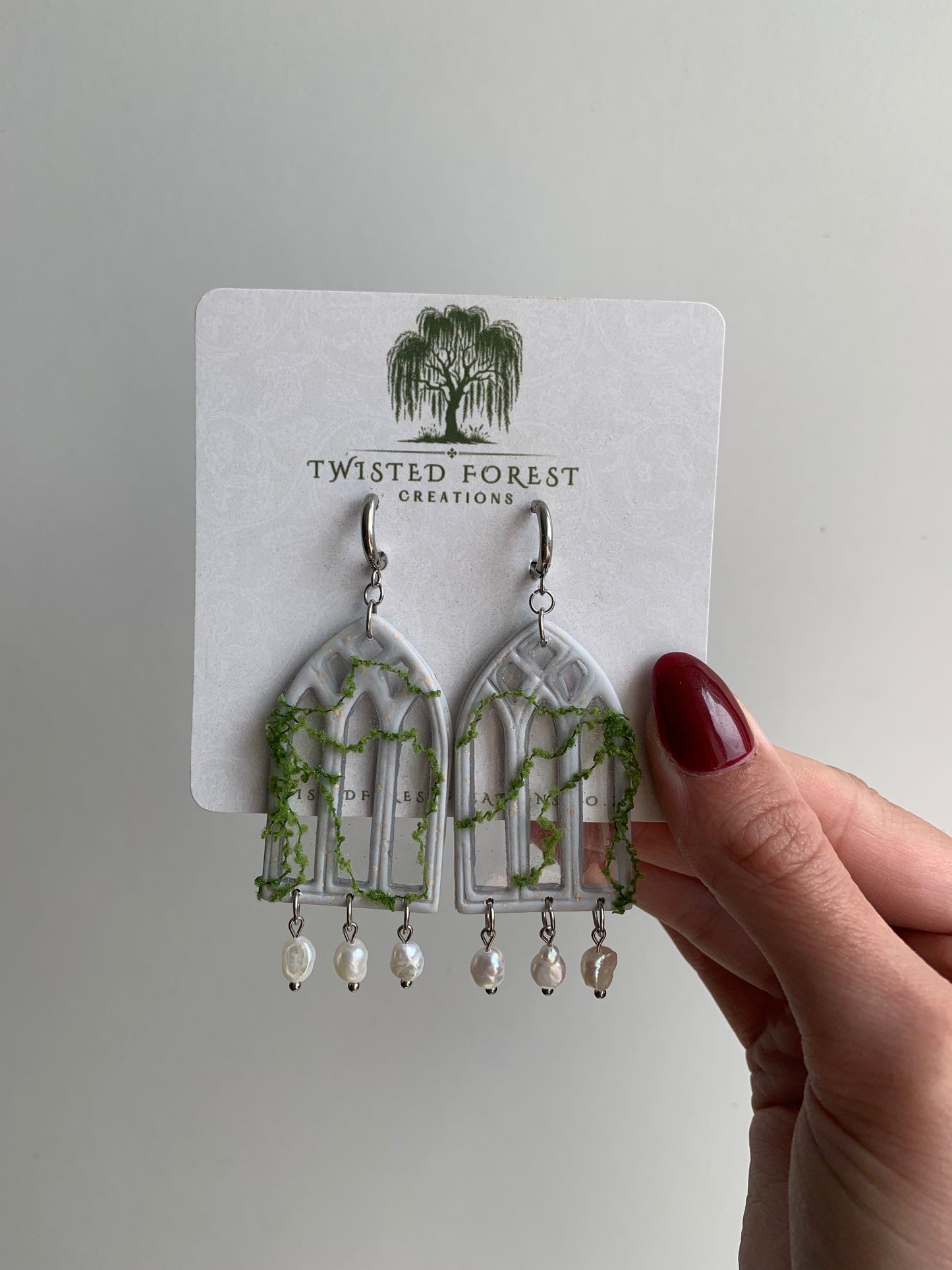 Cathedral Window Freshwater Pearl Earrings