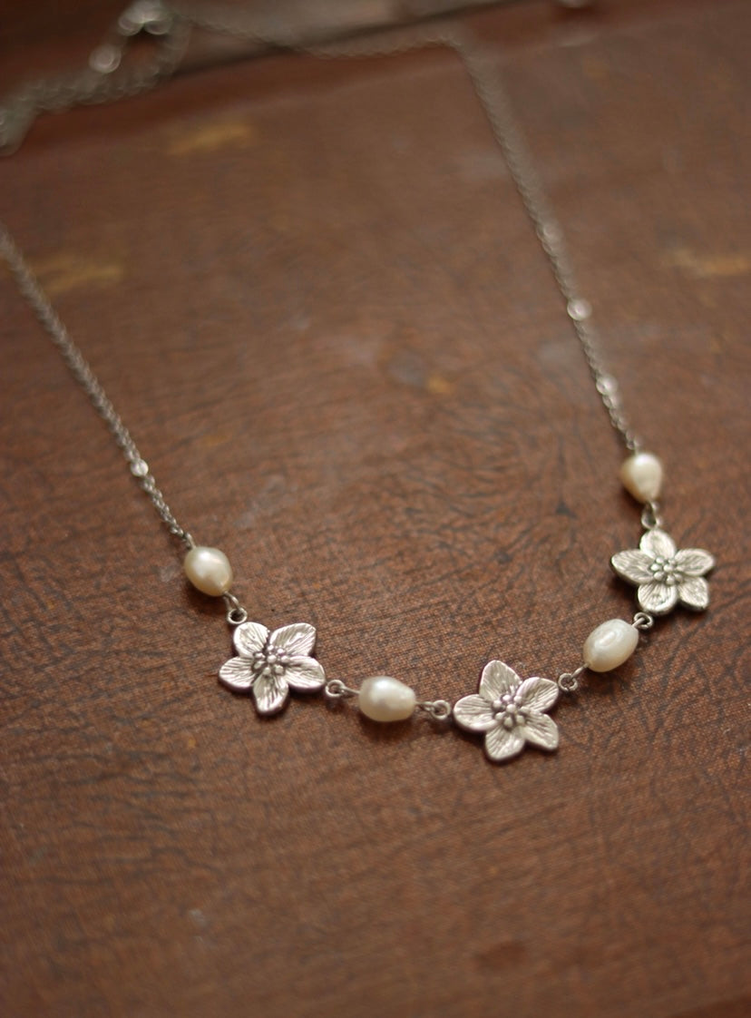 ‘Blossom’ Freshwater Pearl Flower Necklace