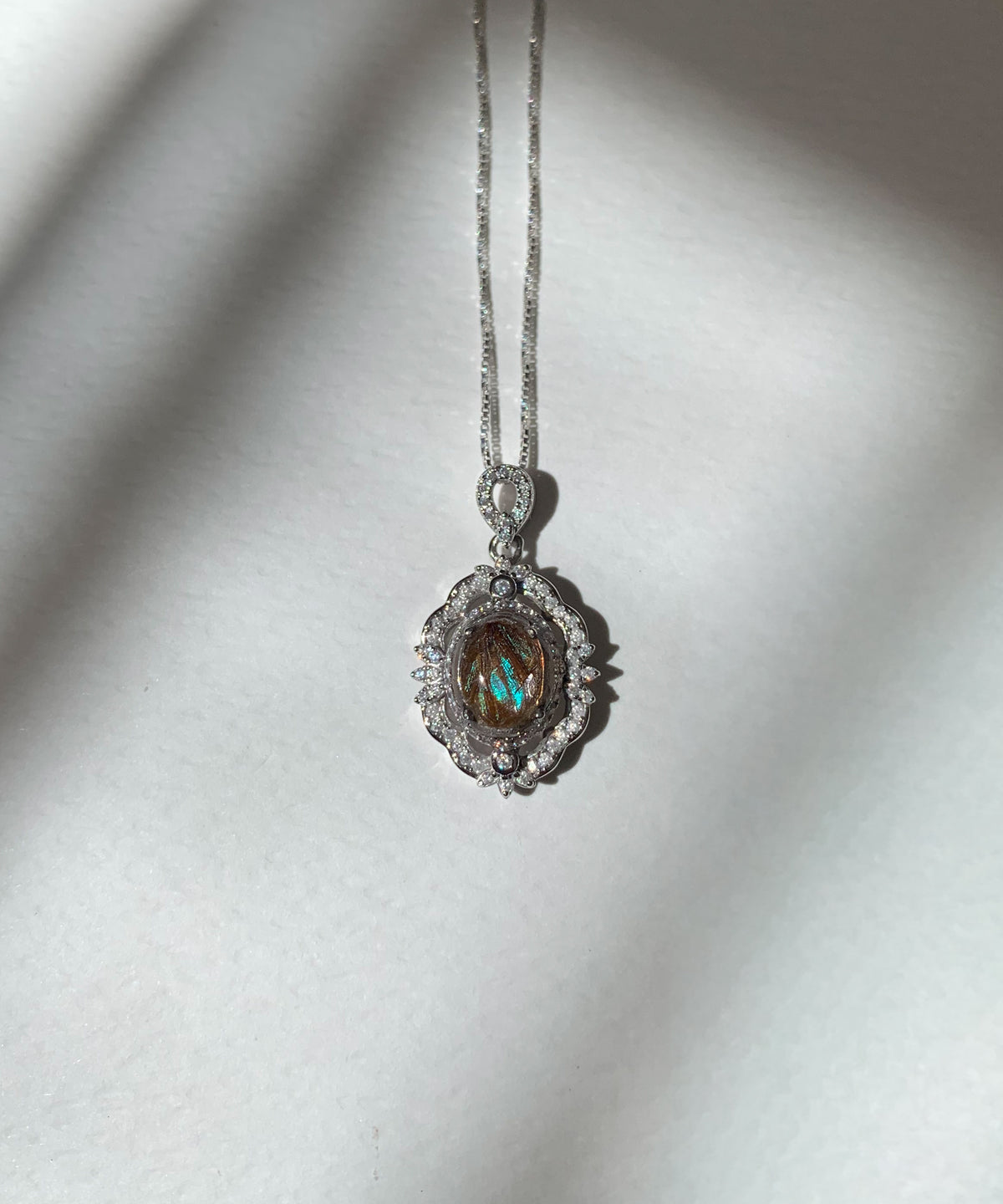 Sterling Silver 1935 Butterfly Wing Fragment Necklace B