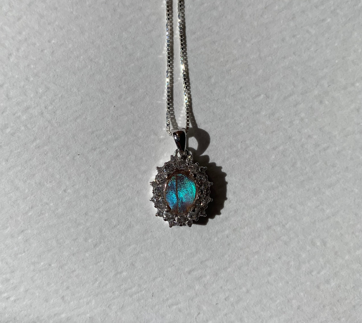 Sterling Silver 1935 Butterfly Wing Fragment Necklace A