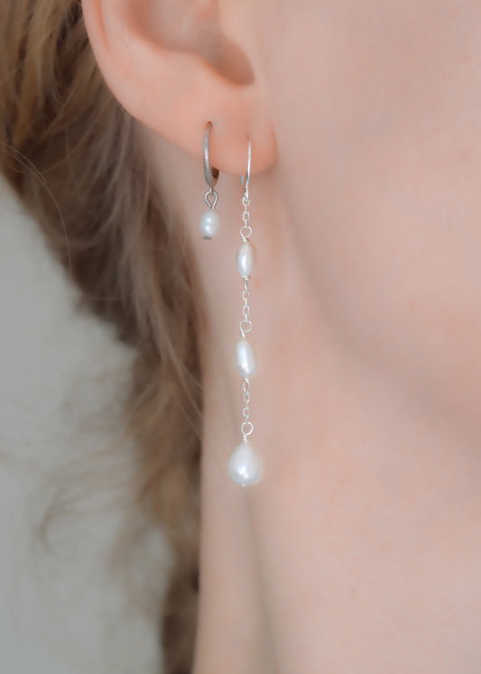 Sterling Silver Freshwater Pearl Drop Earrings