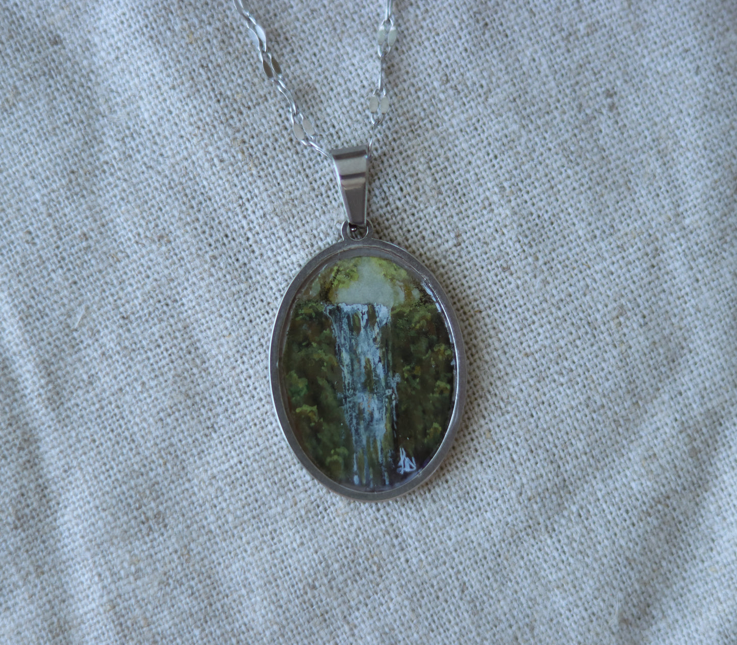 ‘Water’s Song’ Hand-Painted Necklace