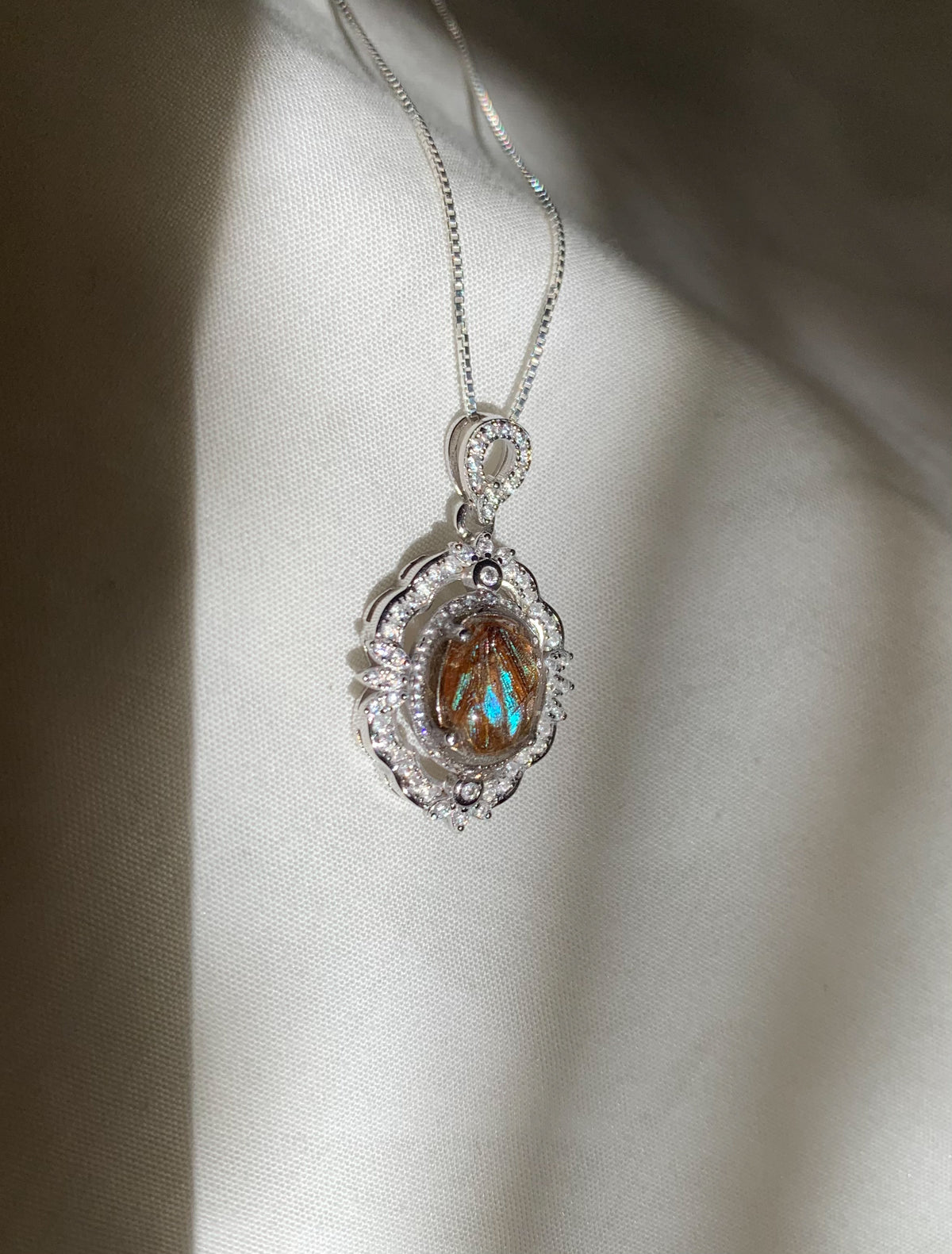Sterling Silver 1935 Butterfly Wing Fragment Necklace B