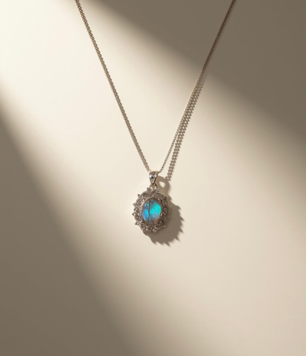 Sterling Silver 1935 Butterfly Wing Fragment Necklace A