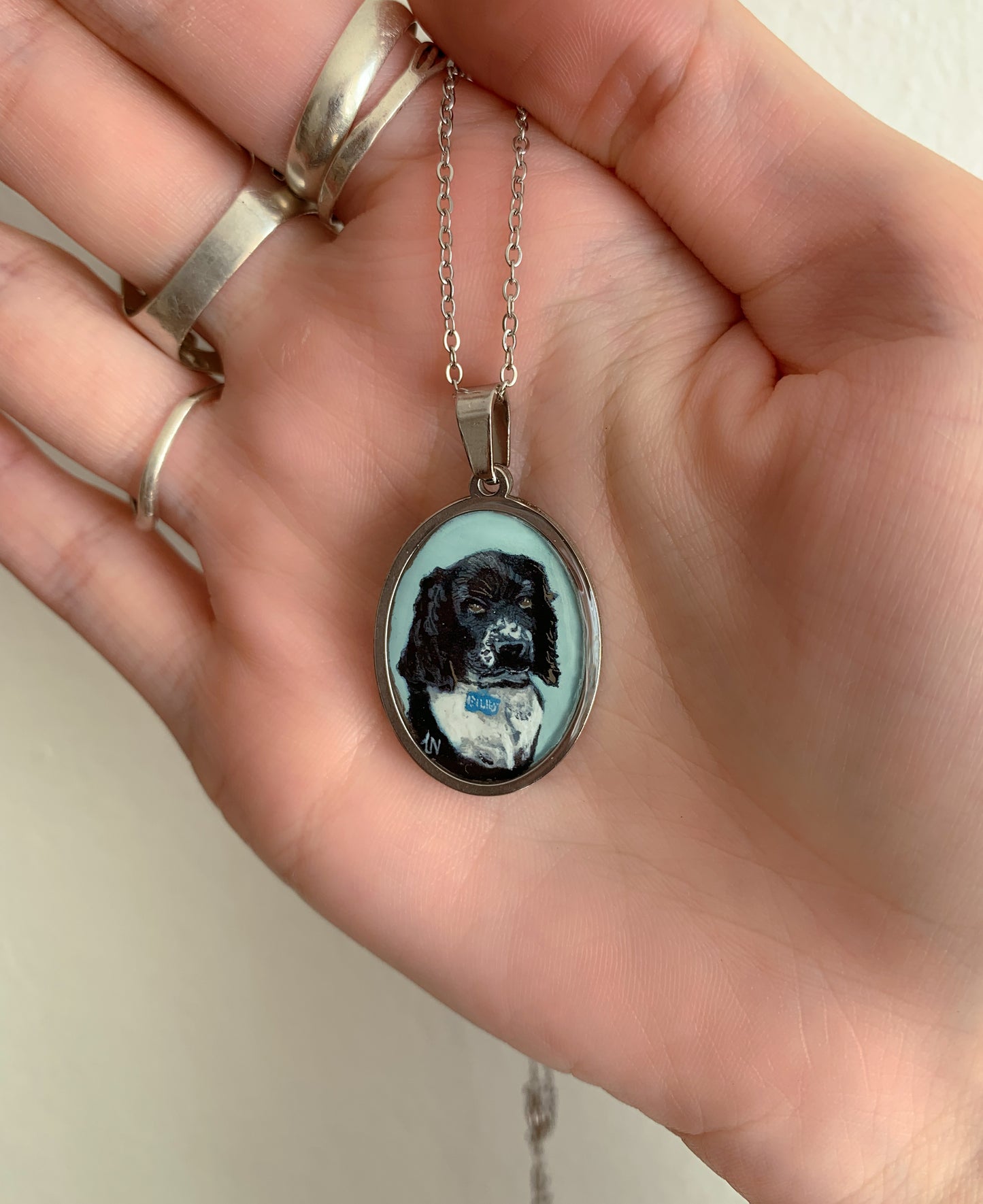 Hand-Painted Pet Portrait Necklaces
