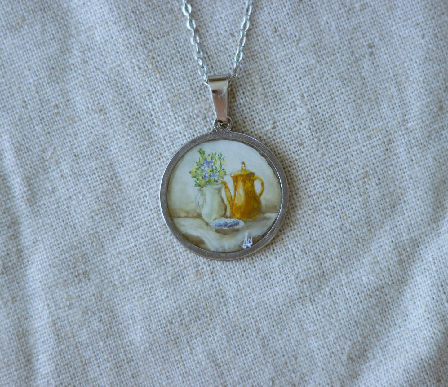 ‘A Moment’s Peace’ Hand-Painted Necklace