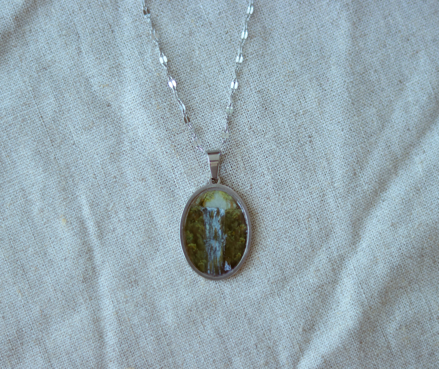 ‘Water’s Song’ Hand-Painted Necklace