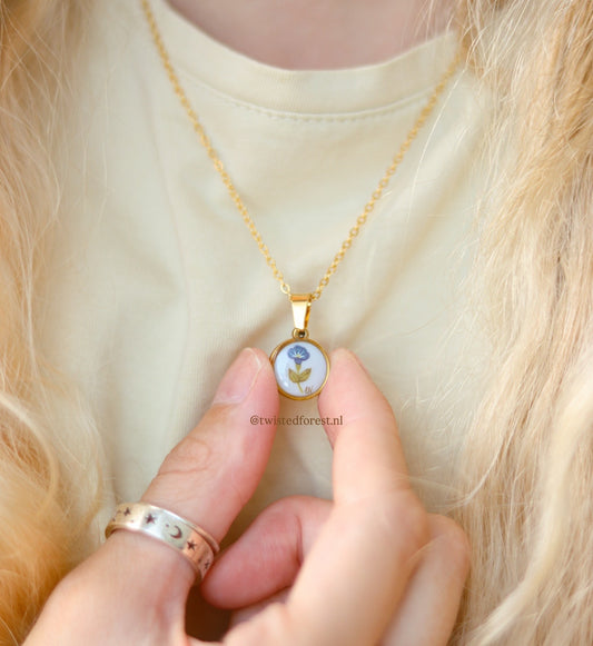 Hand-Painted Birth Month Flower Necklaces
