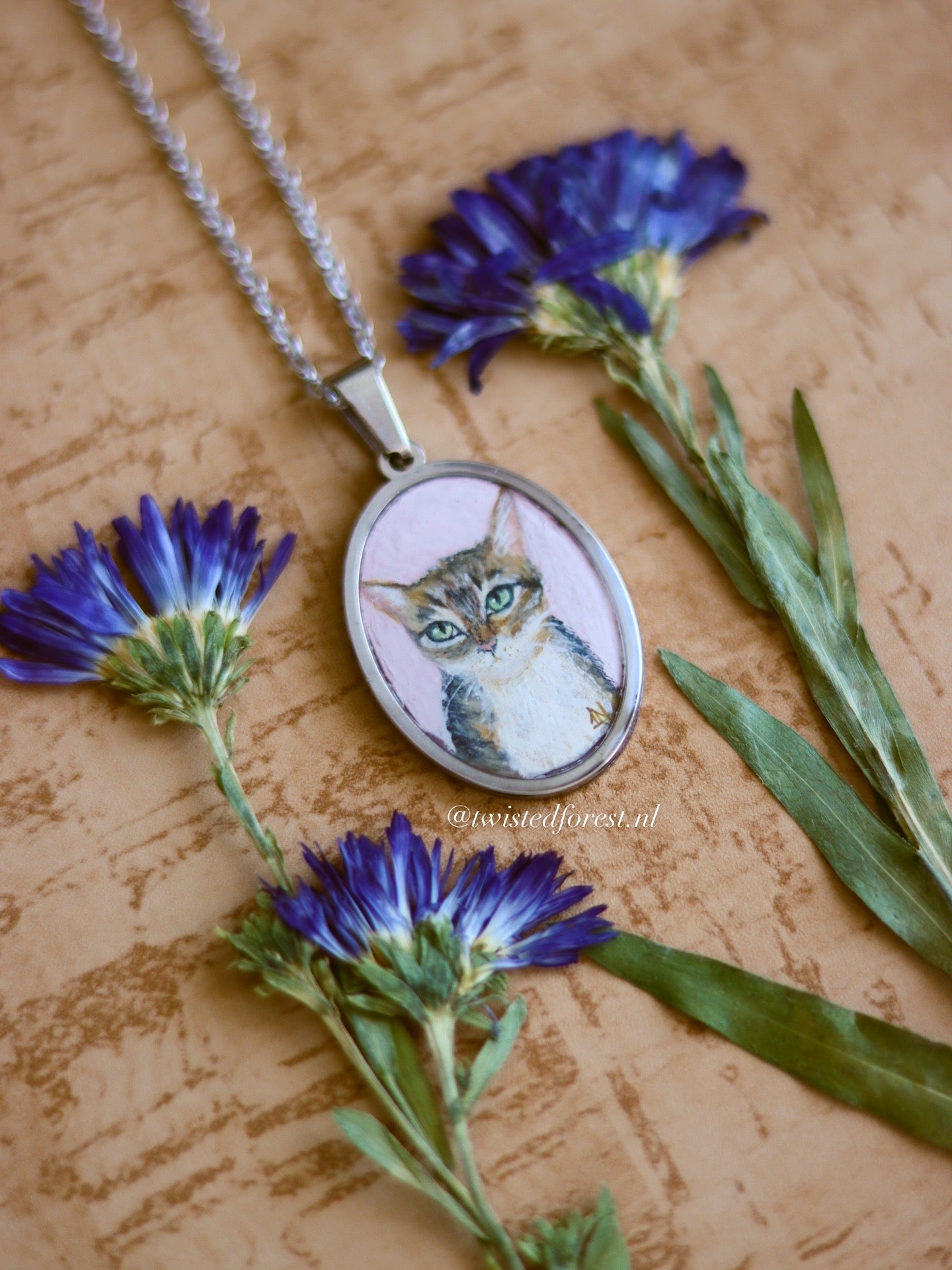 Hand-Painted Pet Portrait Necklaces