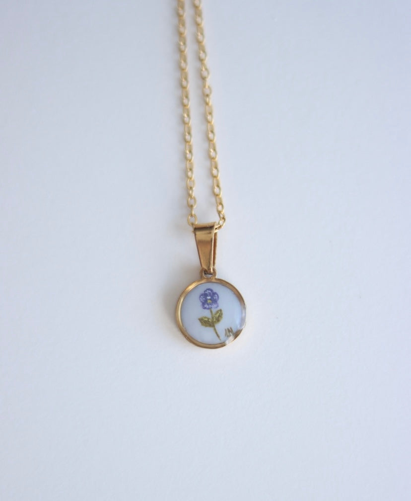 Hand-Painted Birth Month Flower Necklaces