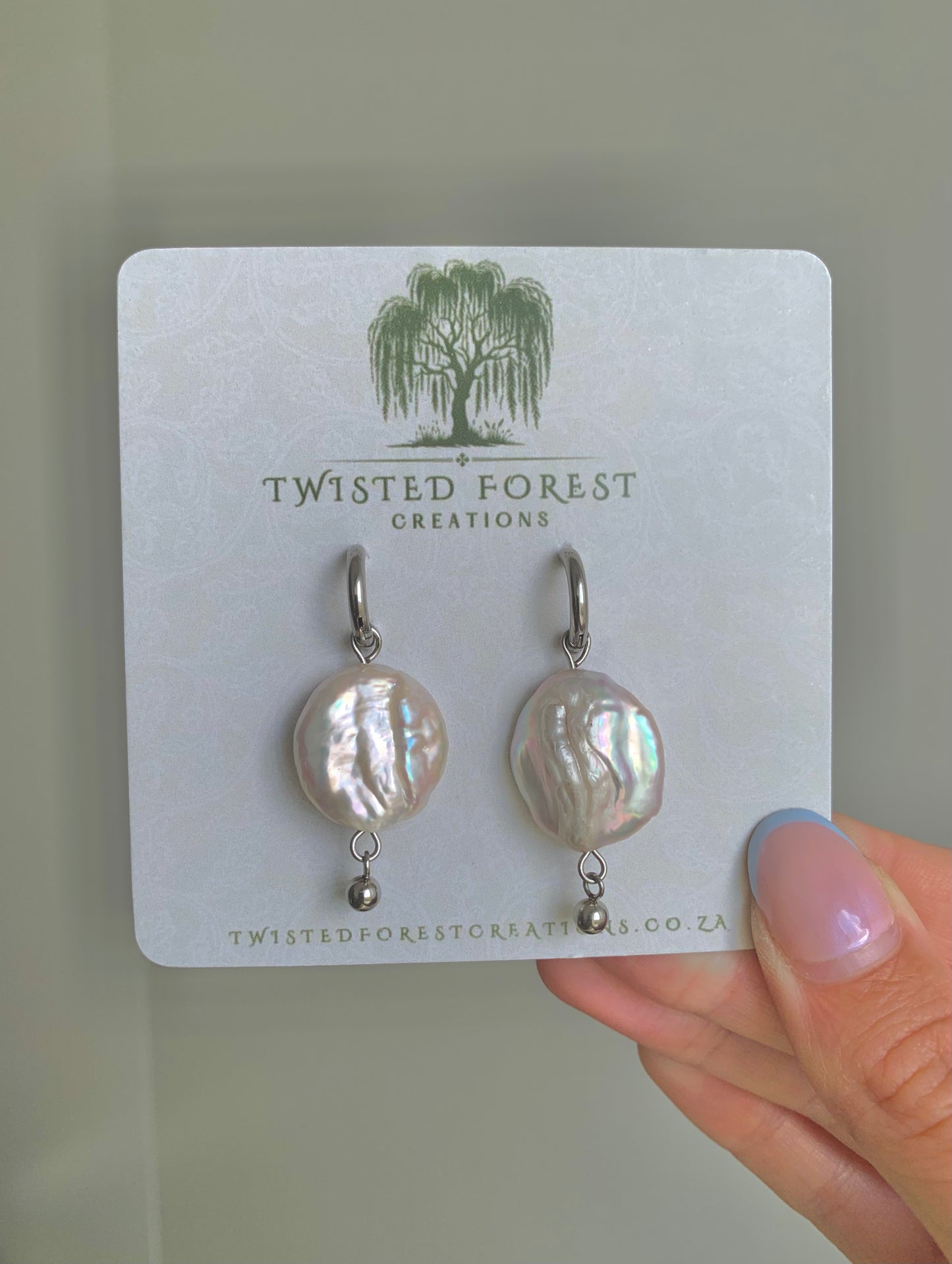 Mermaid Coin Freshwater Pearl Hoops