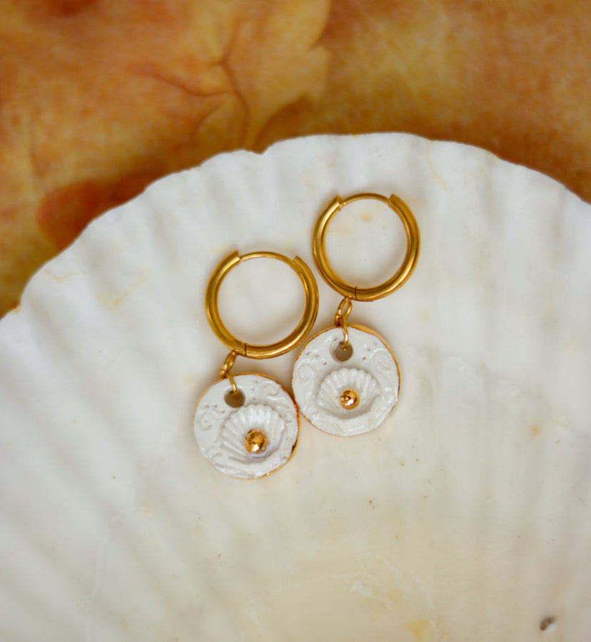 ‘Seashell’ Porcelain Hoops