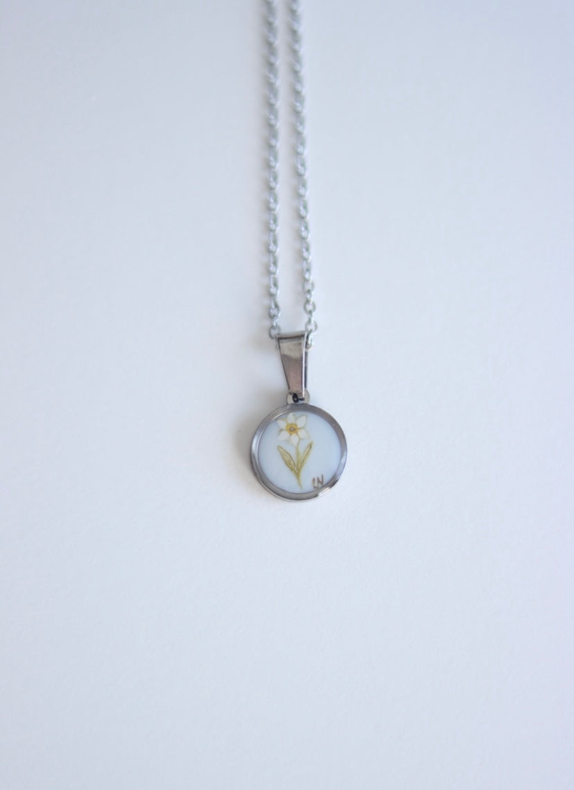 Hand-Painted Birth Month Flower Necklaces