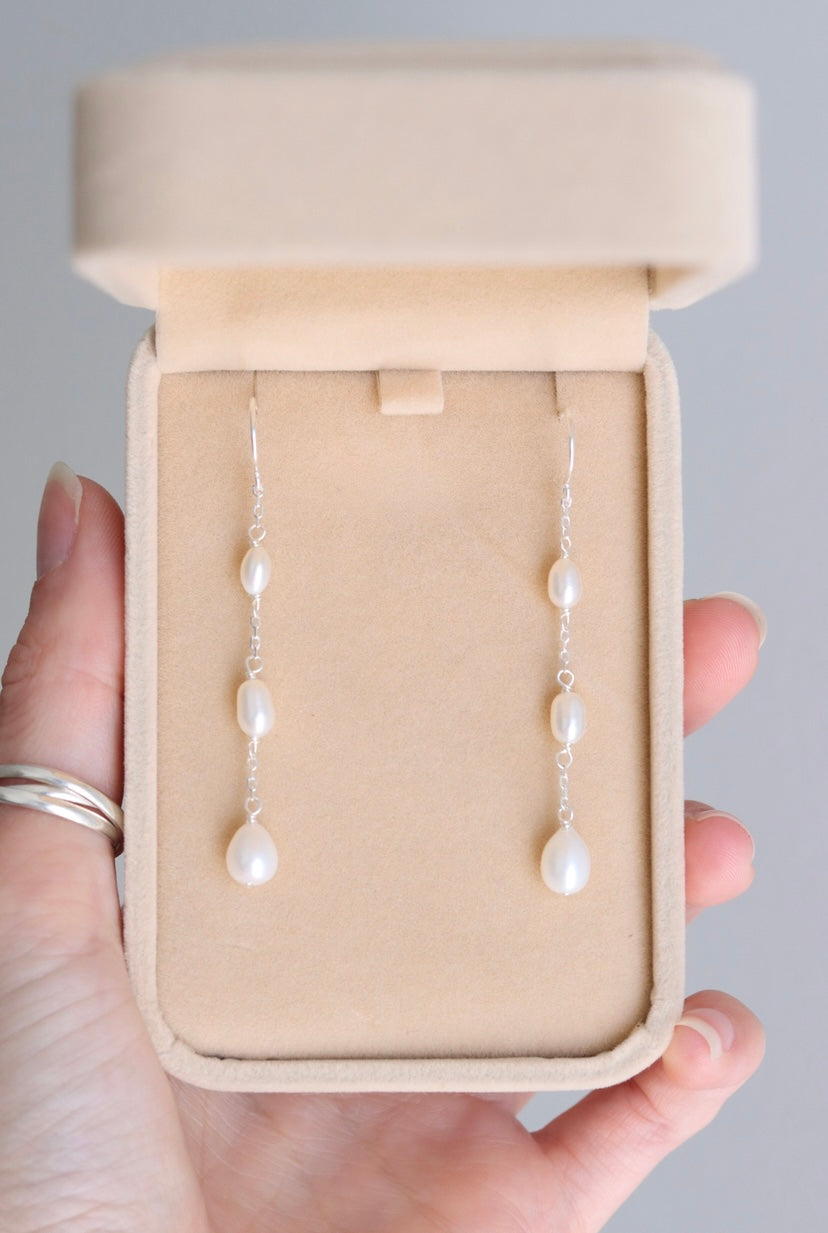 Sterling Silver Freshwater Pearl Drop Earrings