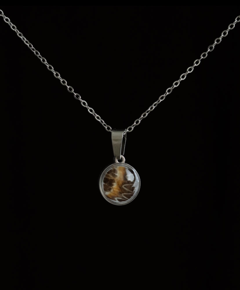 Leopard Lacewing Butterfly Necklace