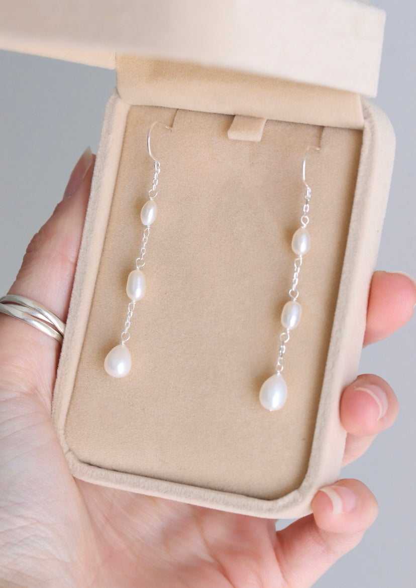 Sterling Silver Freshwater Pearl Drop Earrings