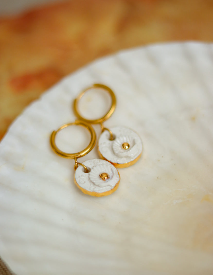 ‘Seashell’ Porcelain Hoops