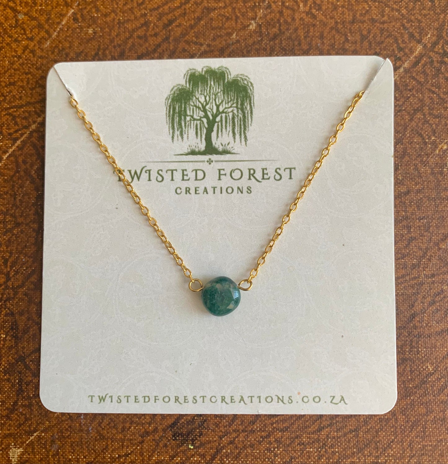 Moss Agate Gemstone Necklace