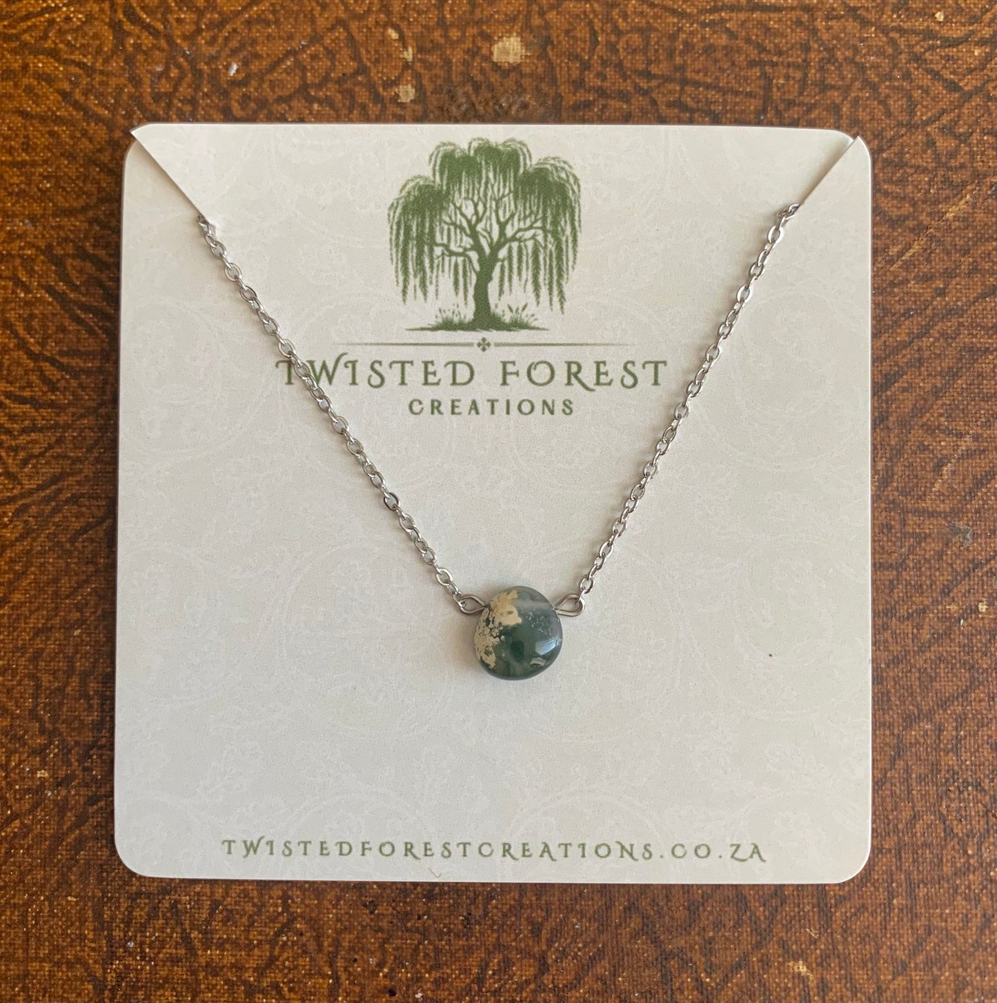 Moss Agate Gemstone Necklace