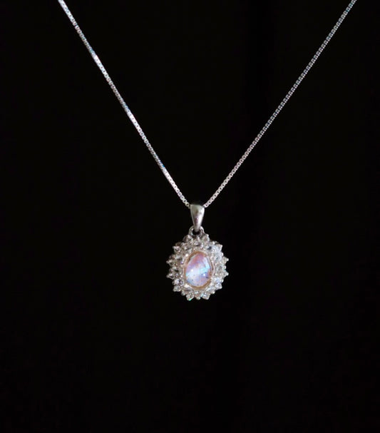 Sterling Silver 1935 Morpho Butterfly Wing Fragment Necklace A