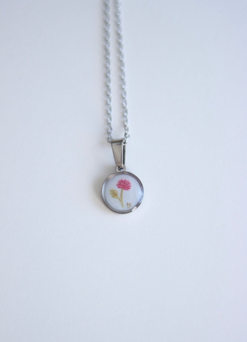 Hand-Painted Birth Month Flower Necklaces