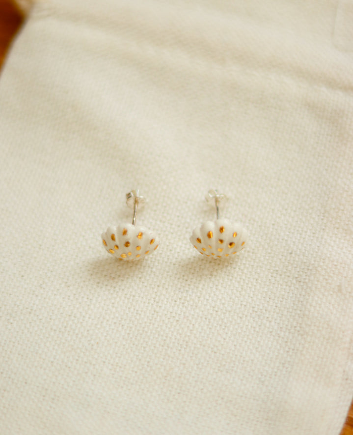‘Seashell’ Sterling Silver Porcelain Stud Earrings