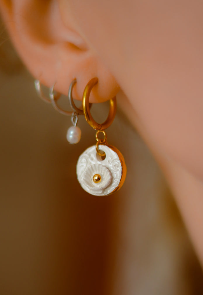 ‘Seashell’ Porcelain Hoops