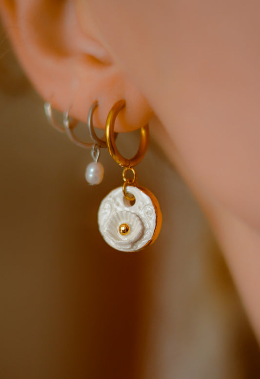 ‘Seashell’ Porcelain Hoops