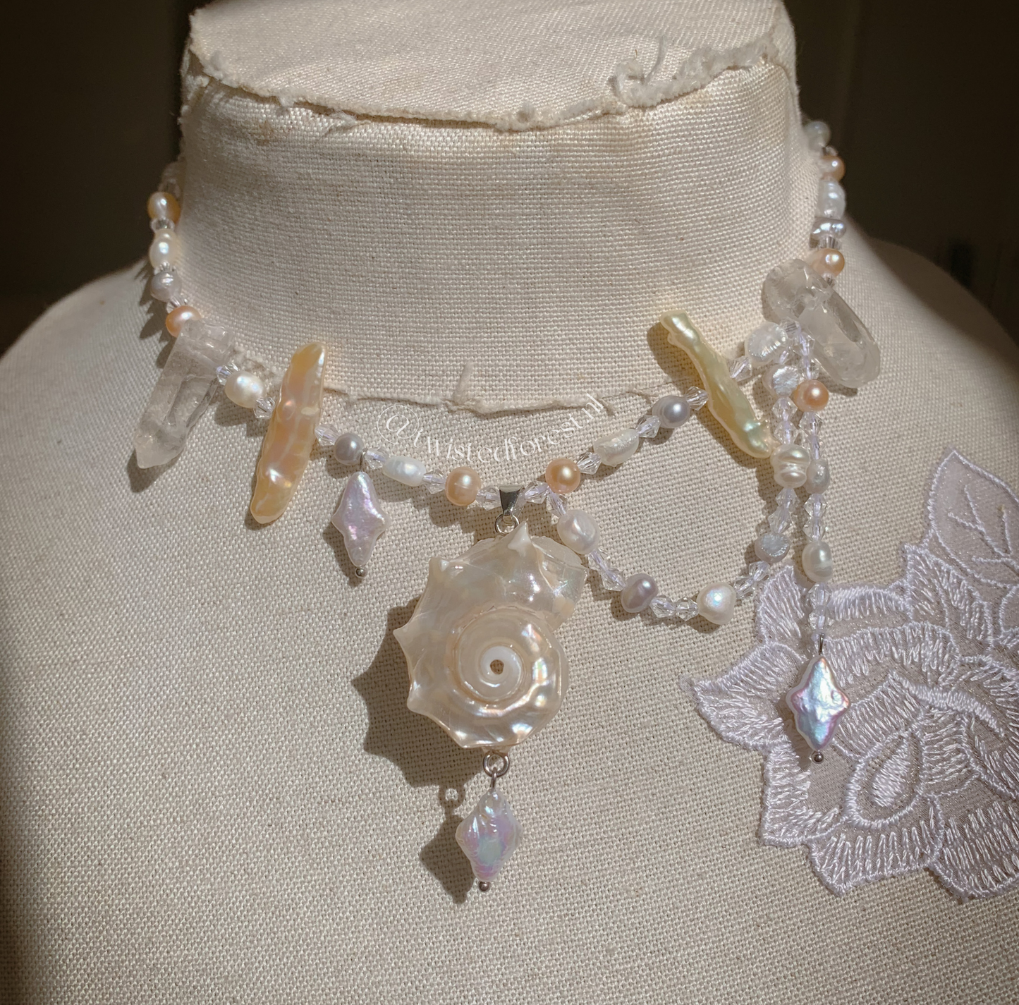 Siren Song Seashell & Freshwater Pearl Necklace