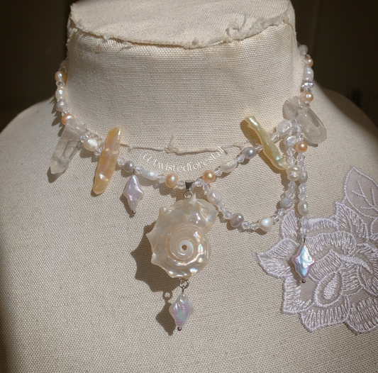 Siren Song Seashell & Freshwater Pearl Necklace