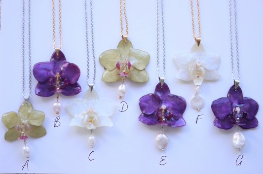 Orchid & Freshwater Pearl Necklace