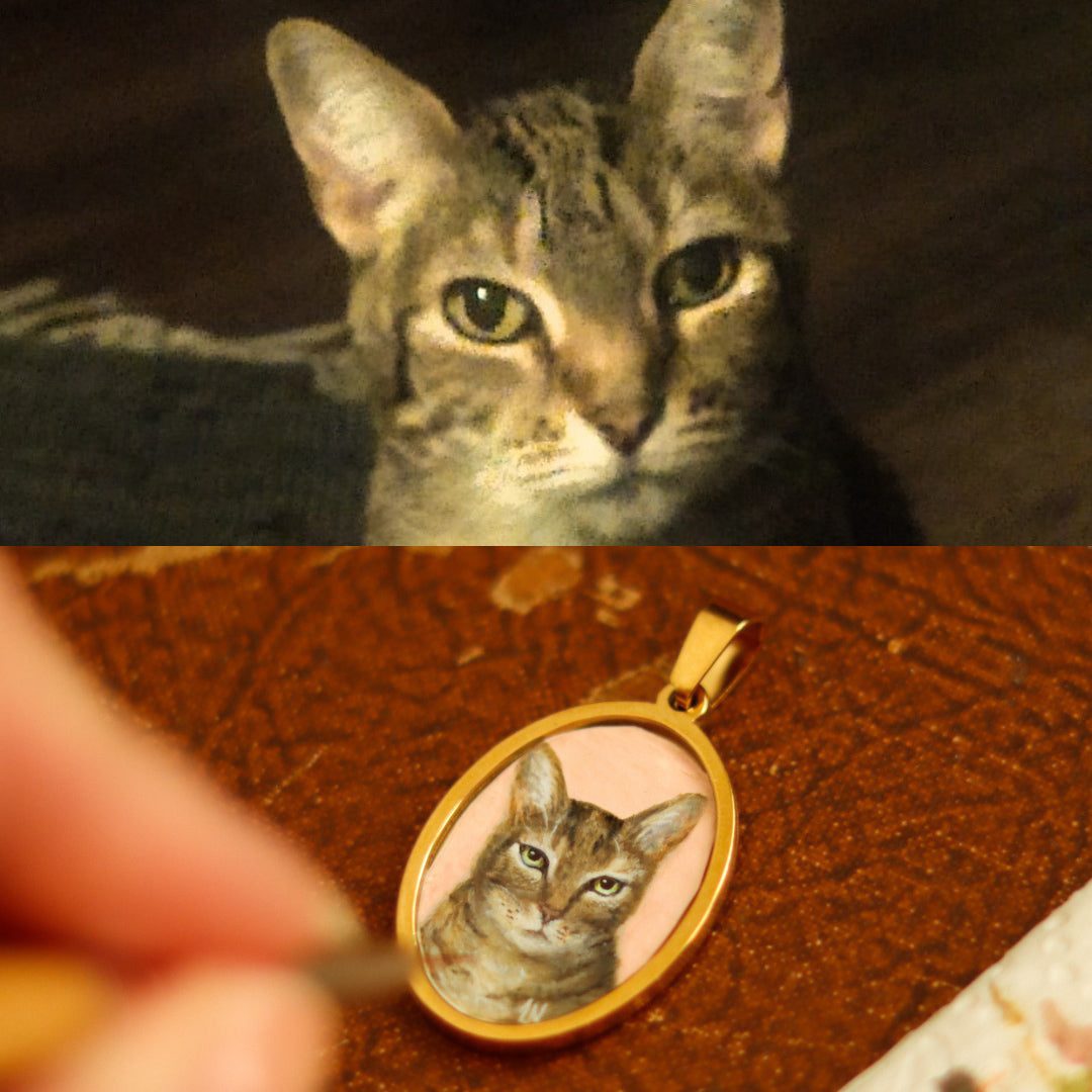 Hand-Painted Pet Portrait Necklaces