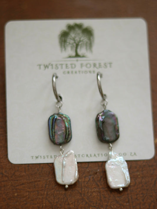 ‘Ellen’ Silver Freshwater Pearl Earrings