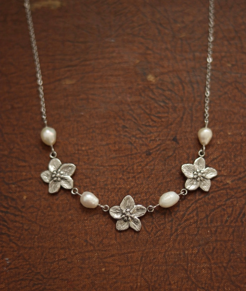 ‘Blossom’ Freshwater Pearl Flower Necklace