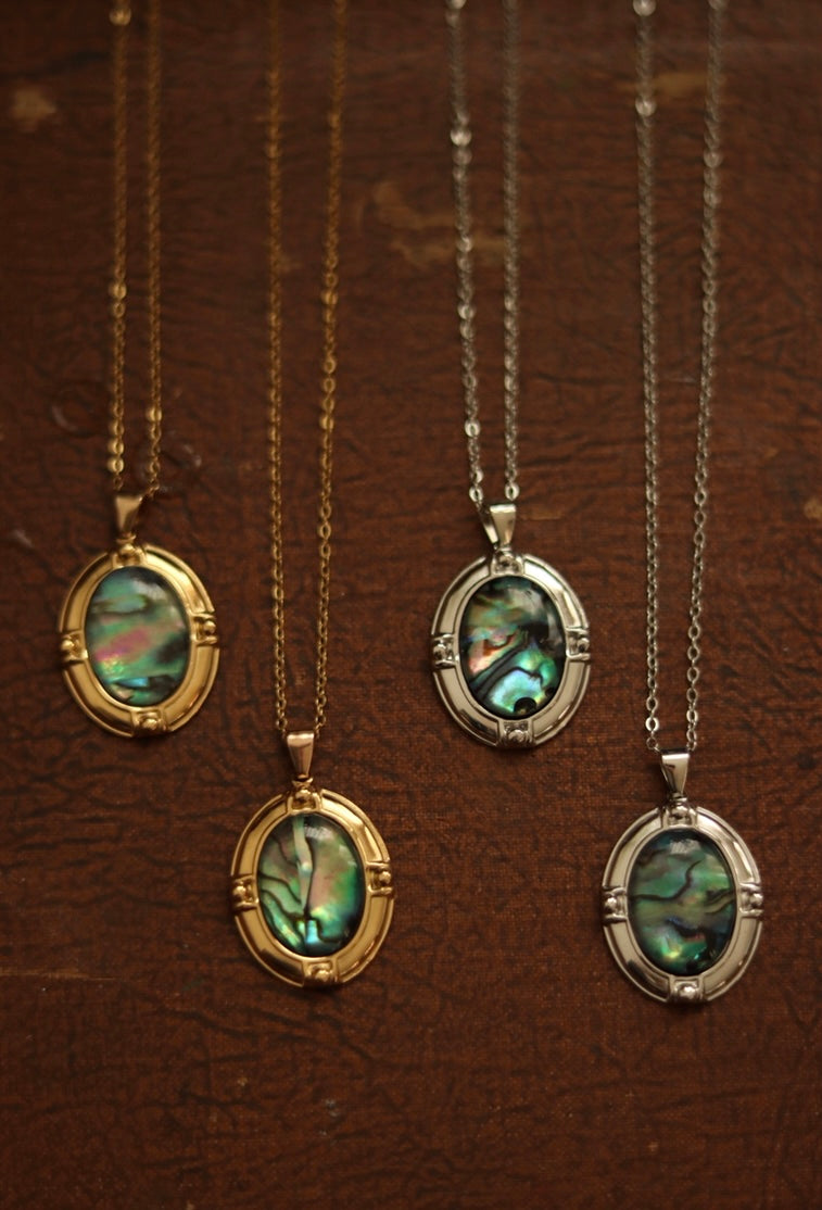 ‘Ocean’s Rainbow’ Oval Abalone Necklace