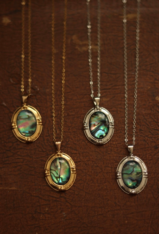 ‘Ocean’s Rainbow’ Oval Abalone Necklace