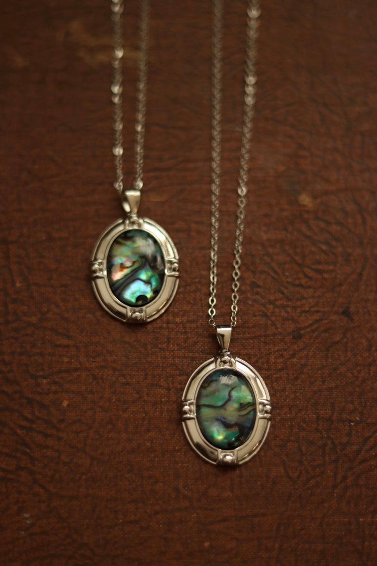 ‘Ocean’s Rainbow’ Oval Abalone Necklace