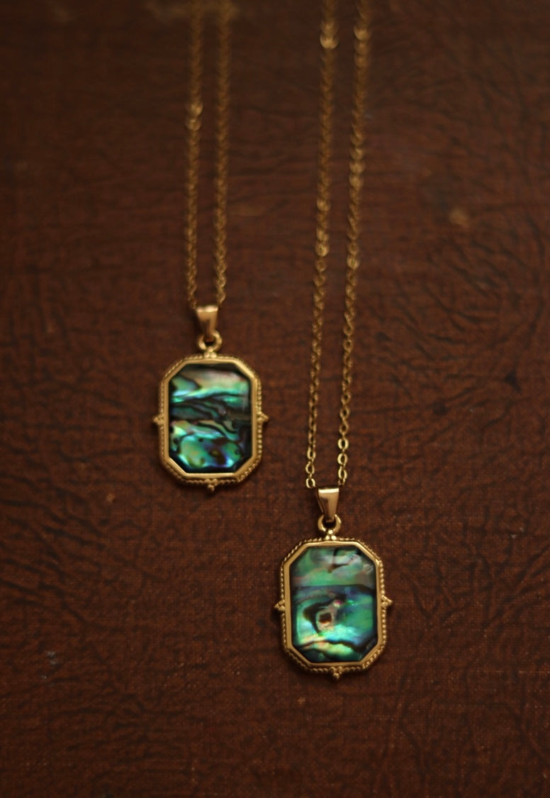 ‘Ocean’s Rainbow’ Rectangle Abalone Necklace