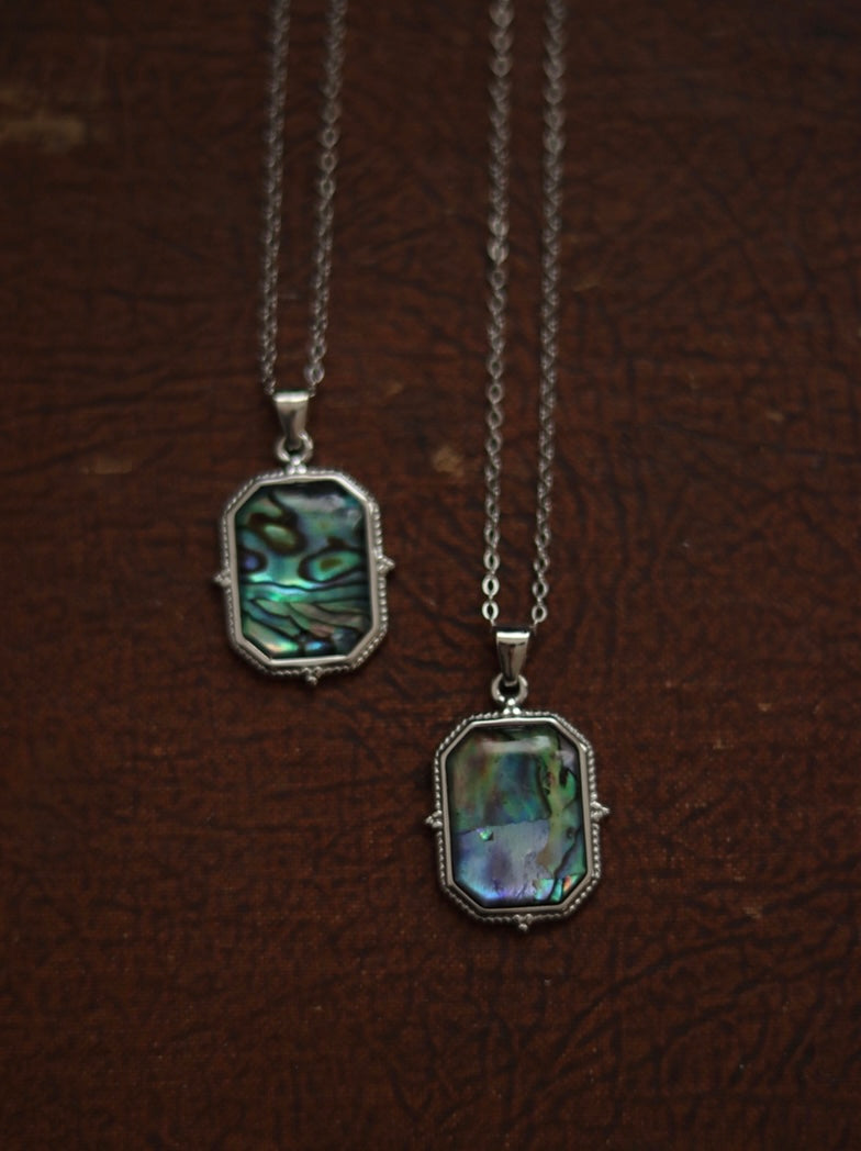 ‘Ocean’s Rainbow’ Rectangle Abalone Necklace